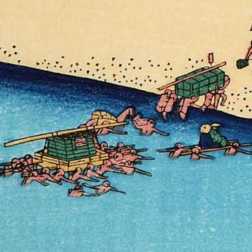 金谷 東海道五十三次 歌川広重 復刻版浮世絵